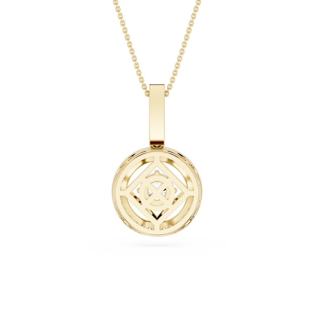 Round Cut Halo Lab Grown Diamond Pendant