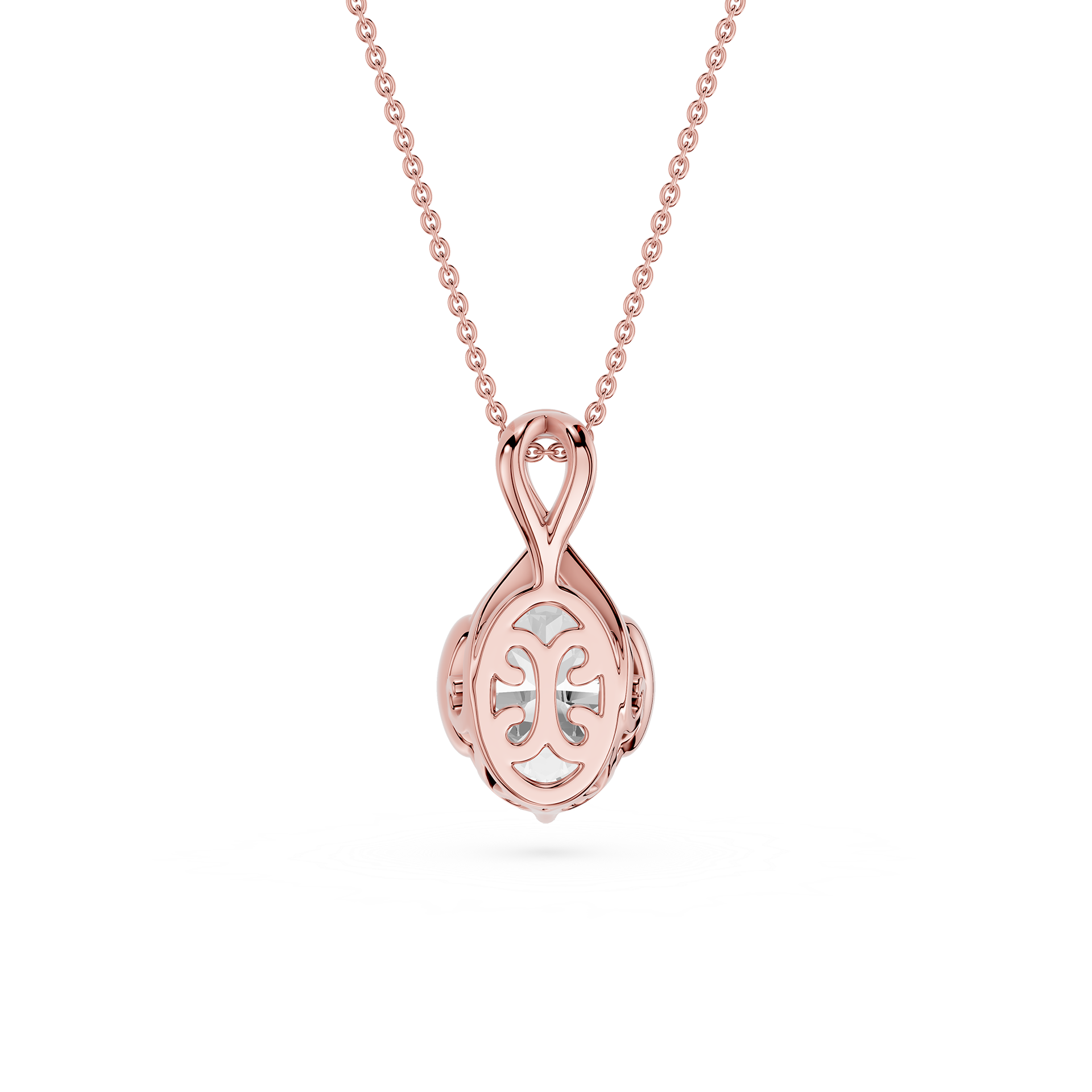 Oval Cut Lab Grown Diamond Infinity Pendant