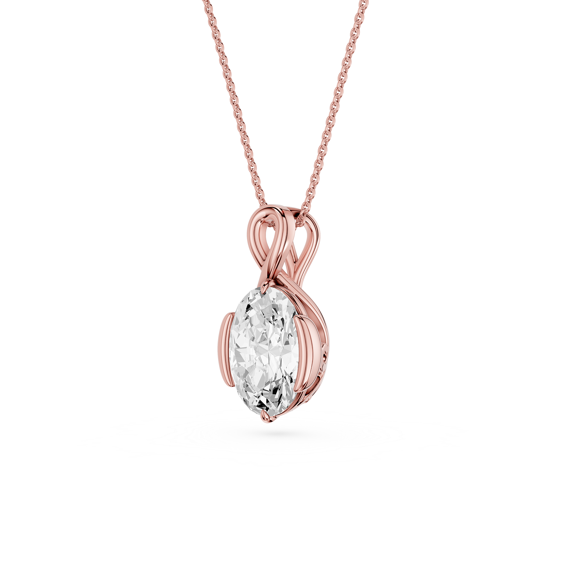 Oval Cut Lab Grown Diamond Infinity Pendant