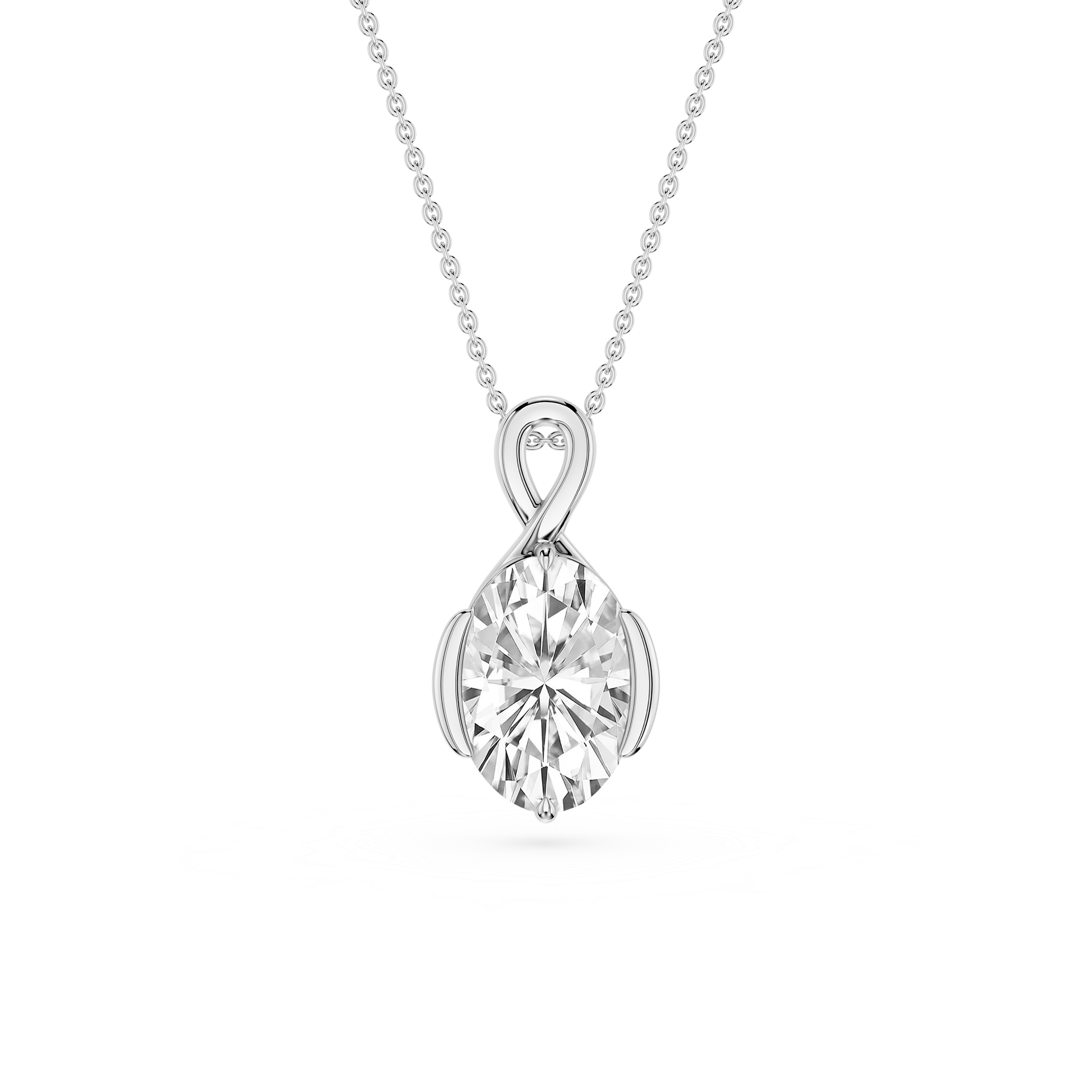 Oval Cut Lab Grown Diamond Infinity Pendant