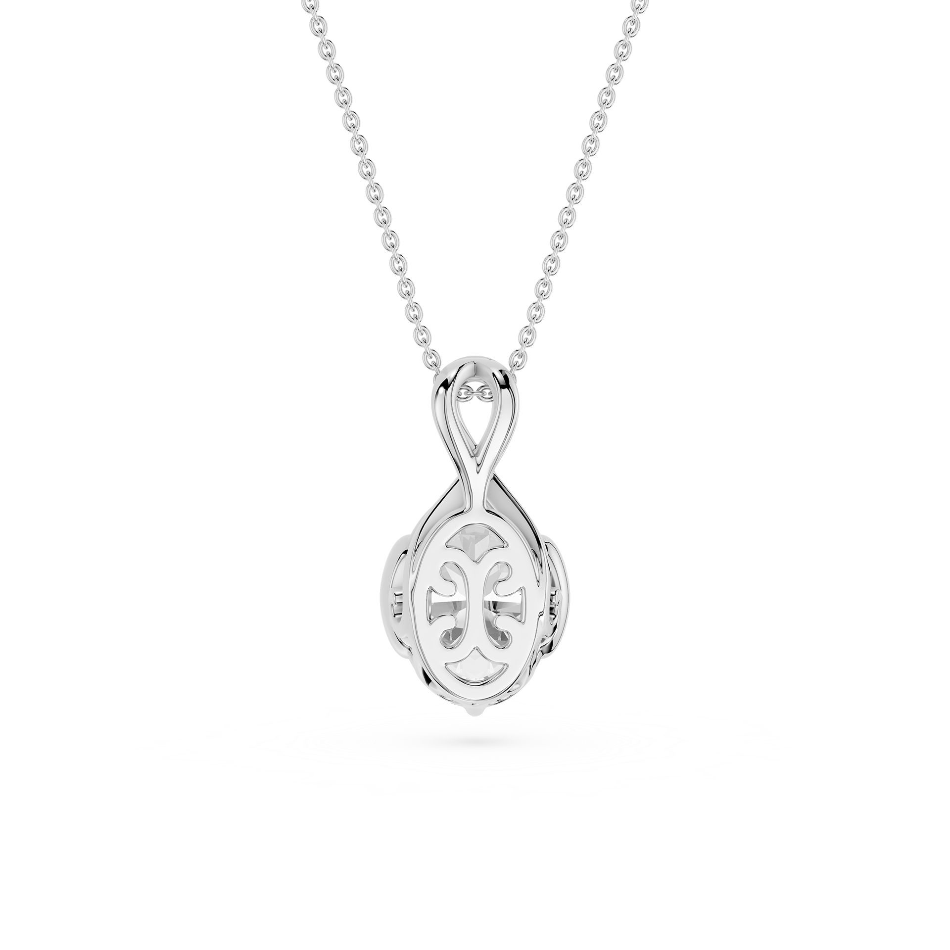 Oval Cut Lab Grown Diamond Infinity Pendant