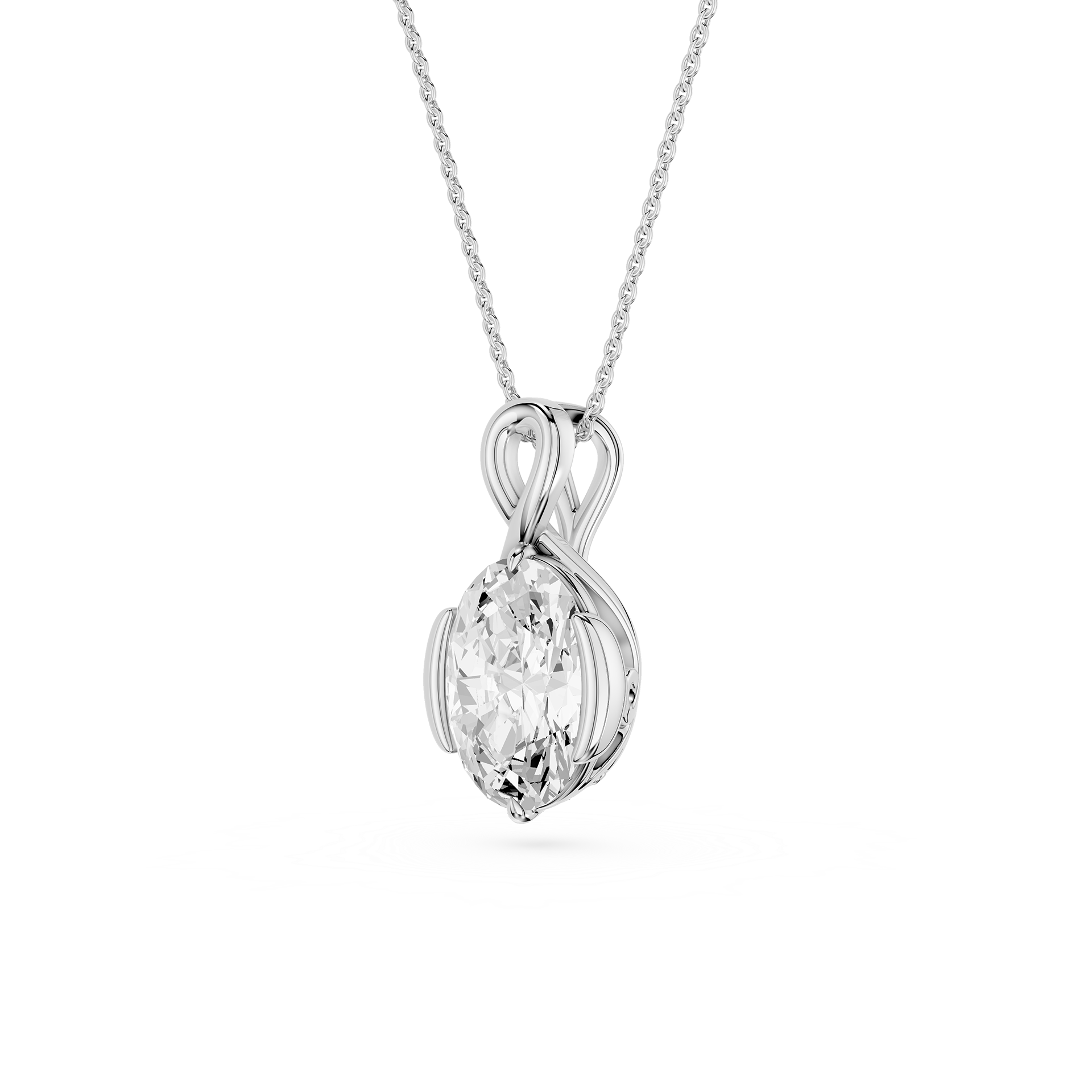 Oval Cut Lab Grown Diamond Infinity Pendant