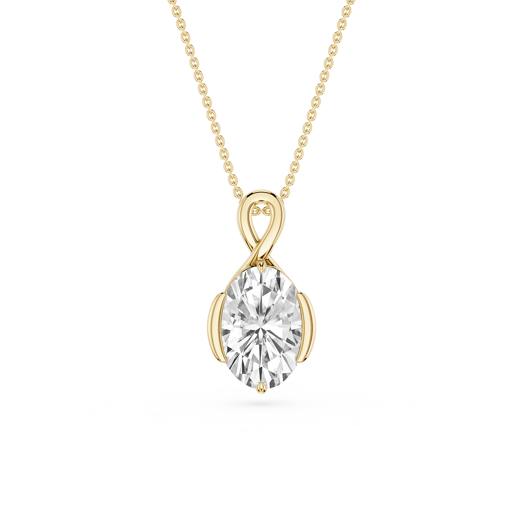 Oval Cut Lab Grown Diamond Infinity Pendant