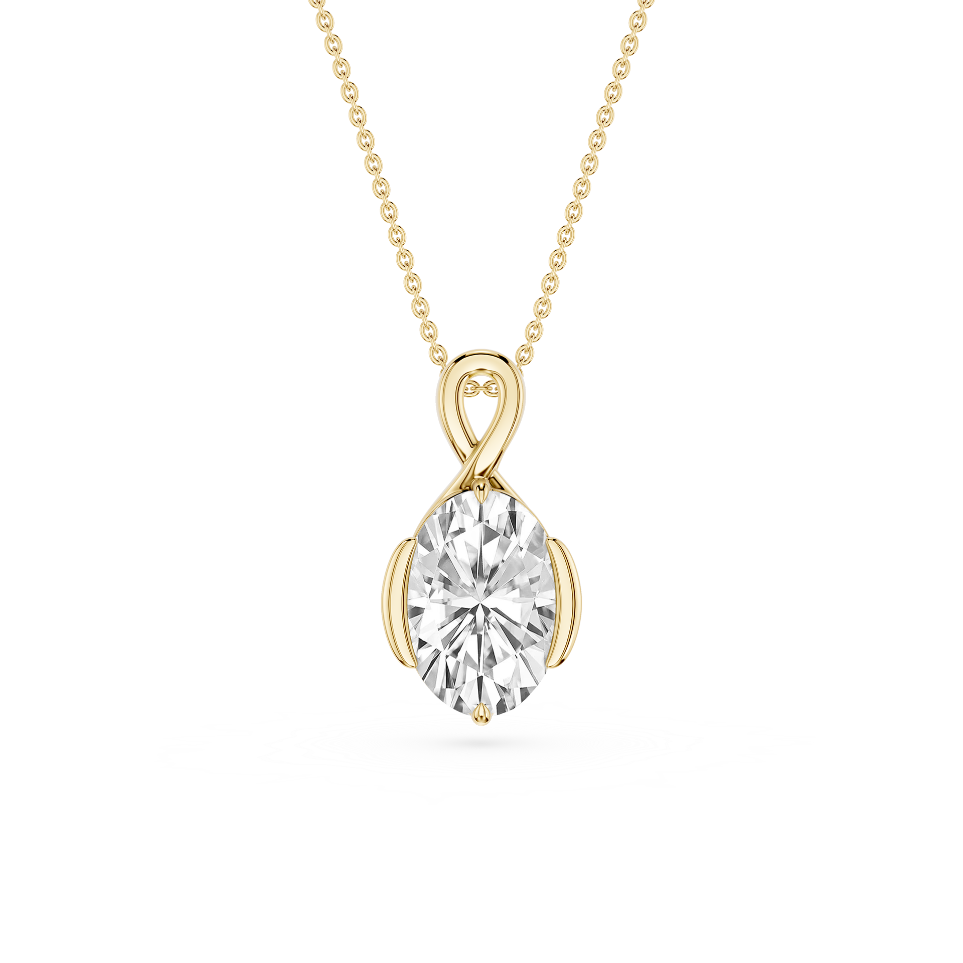 Oval Cut Lab Grown Diamond Infinity Pendant