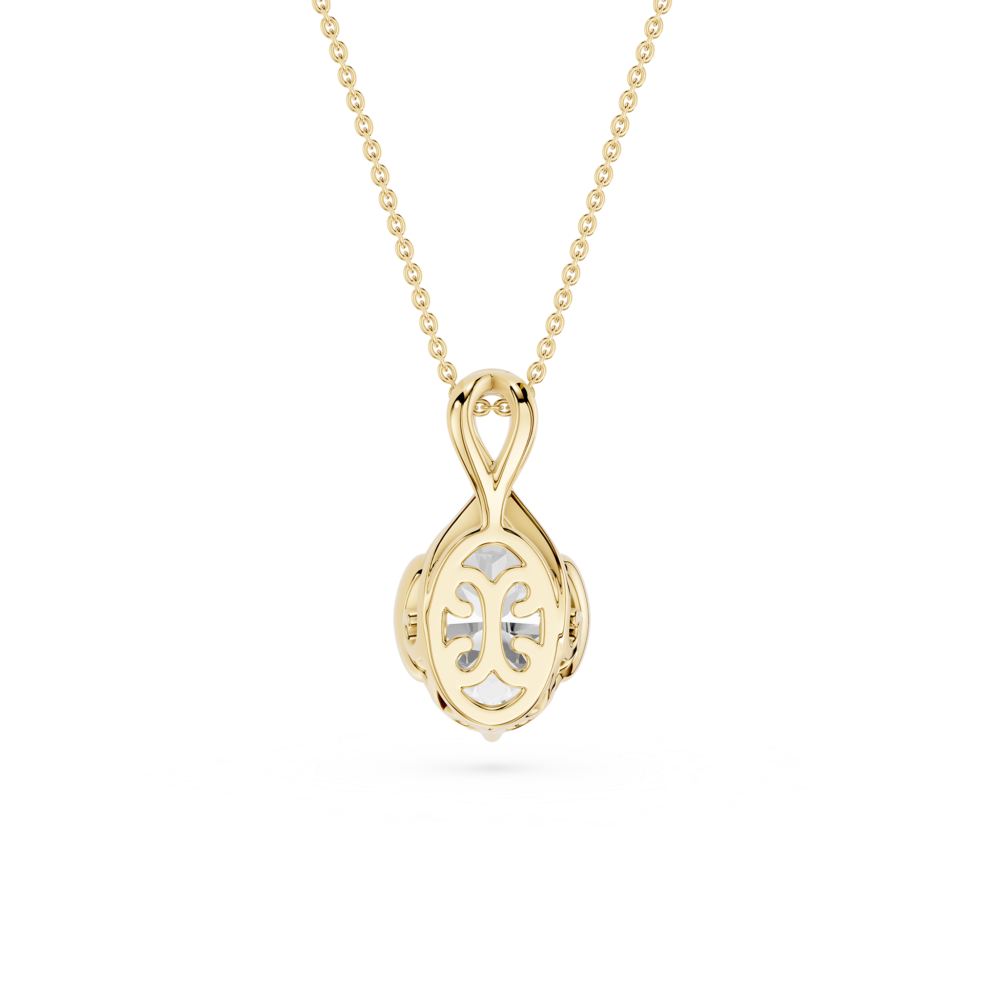 Oval Cut Lab Grown Diamond Infinity Pendant