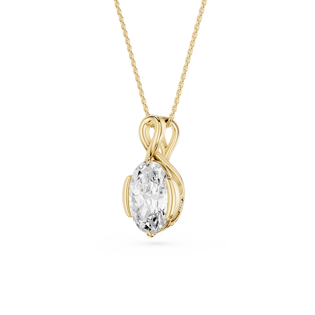 Oval Cut Lab Grown Diamond Infinity Pendant