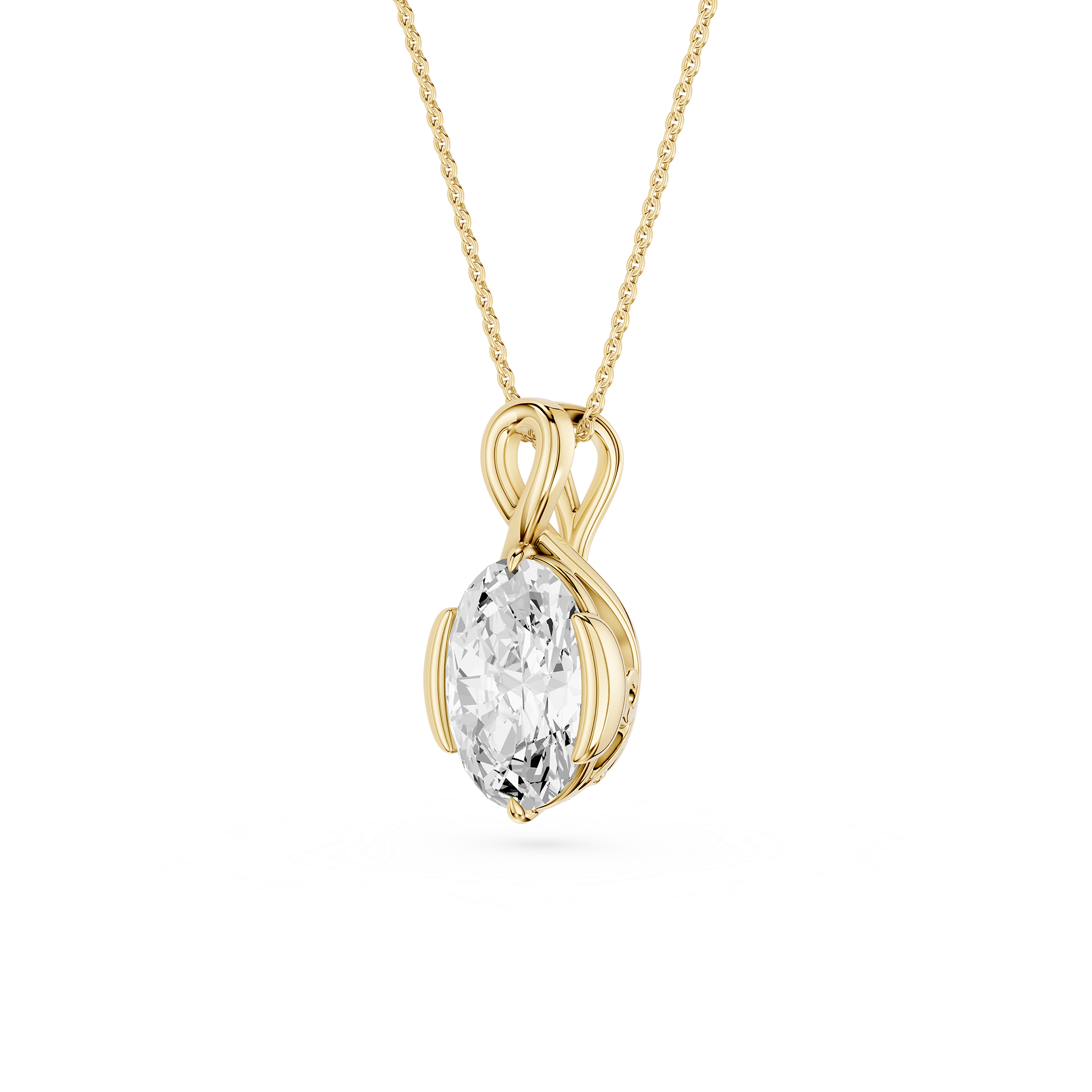 Oval Cut Lab Grown Diamond Infinity Pendant