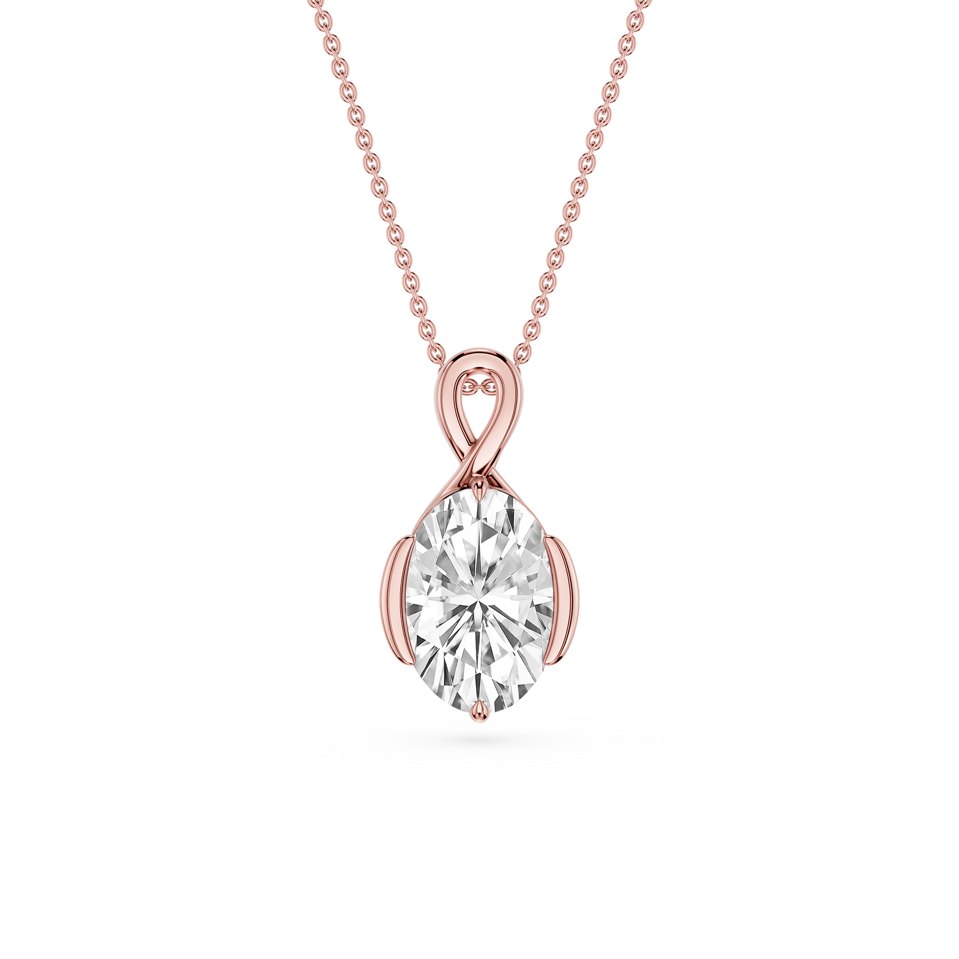 Oval Cut Lab Grown Diamond Infinity Pendant