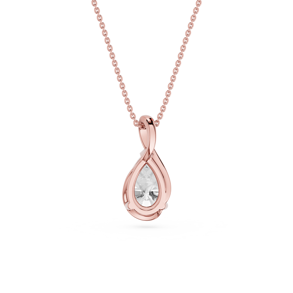 Pear Cut Lab Grown Diamond Drop Pendant