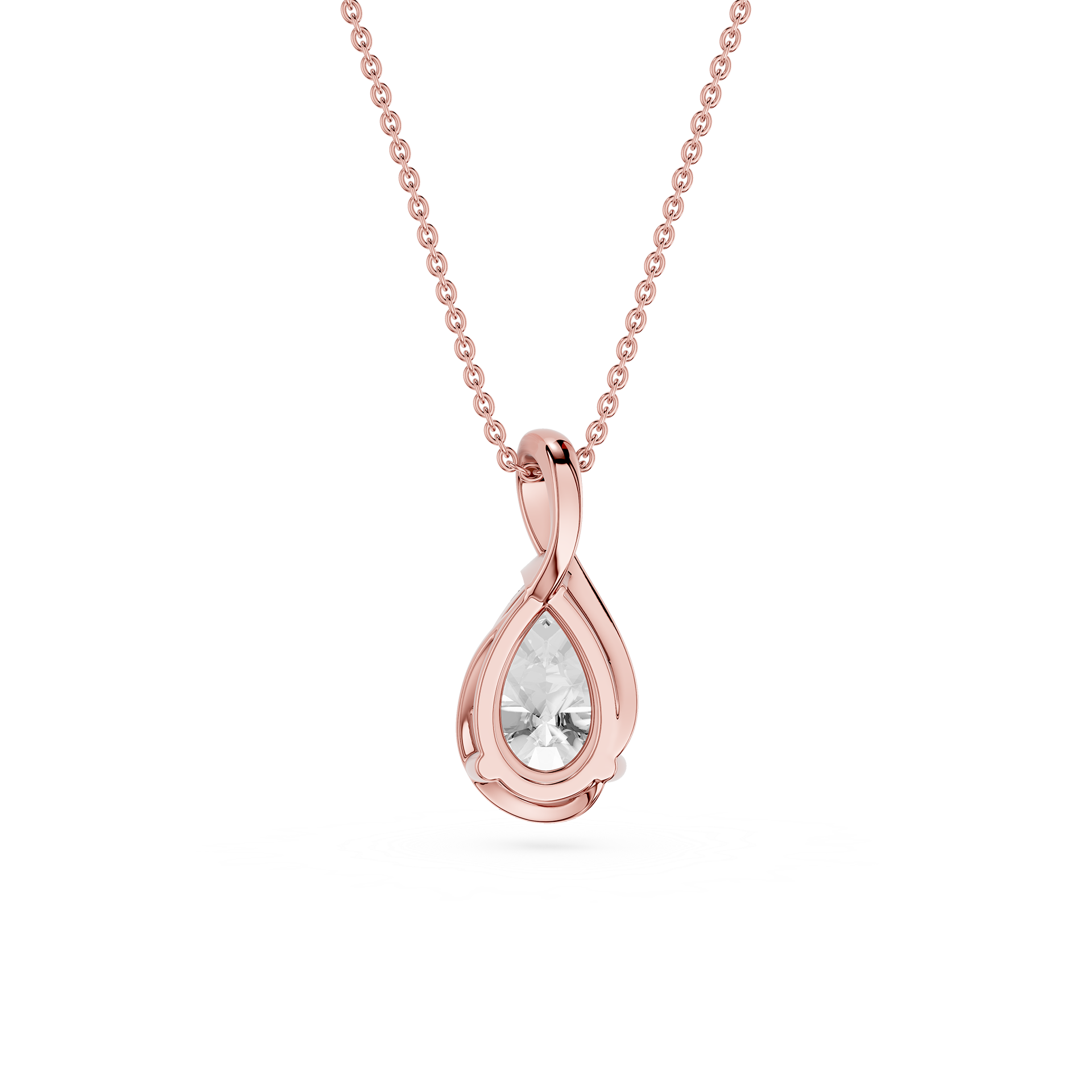 Pear Cut Lab Grown Diamond Drop Pendant