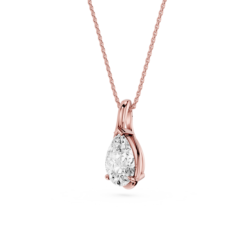 Pear Cut Lab Grown Diamond Drop Pendant