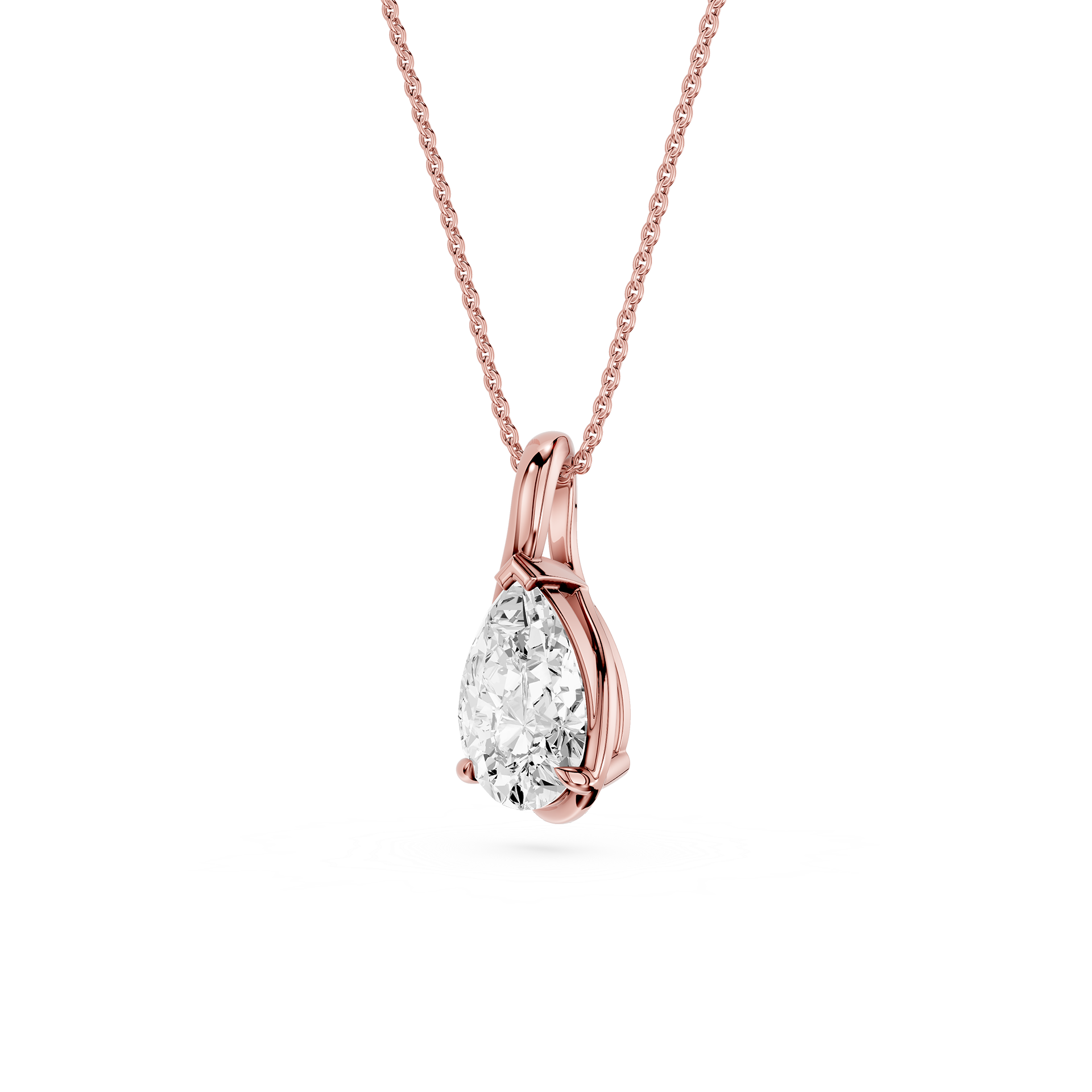 Pear Cut Lab Grown Diamond Drop Pendant