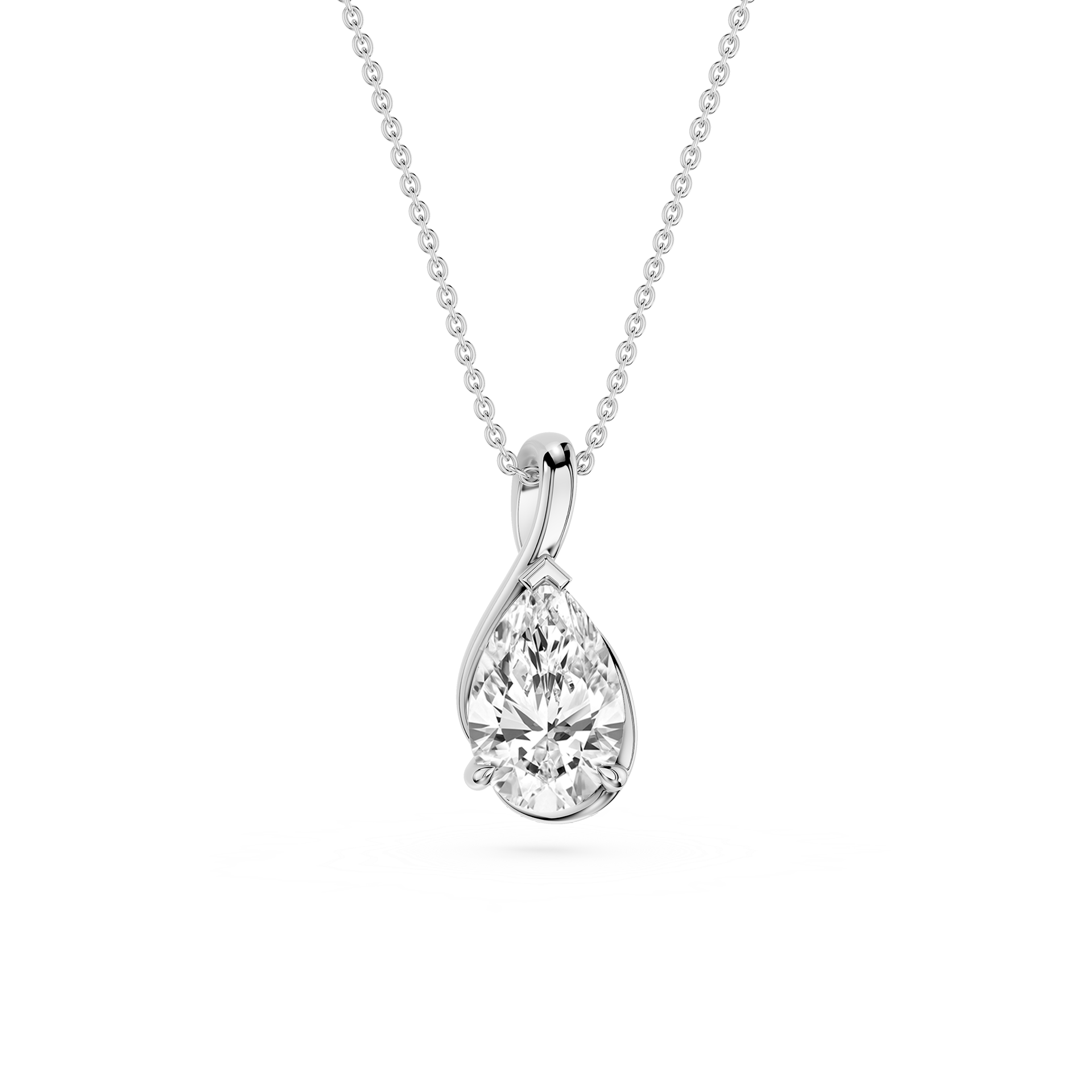 Pear Cut Lab Grown Diamond Drop Pendant