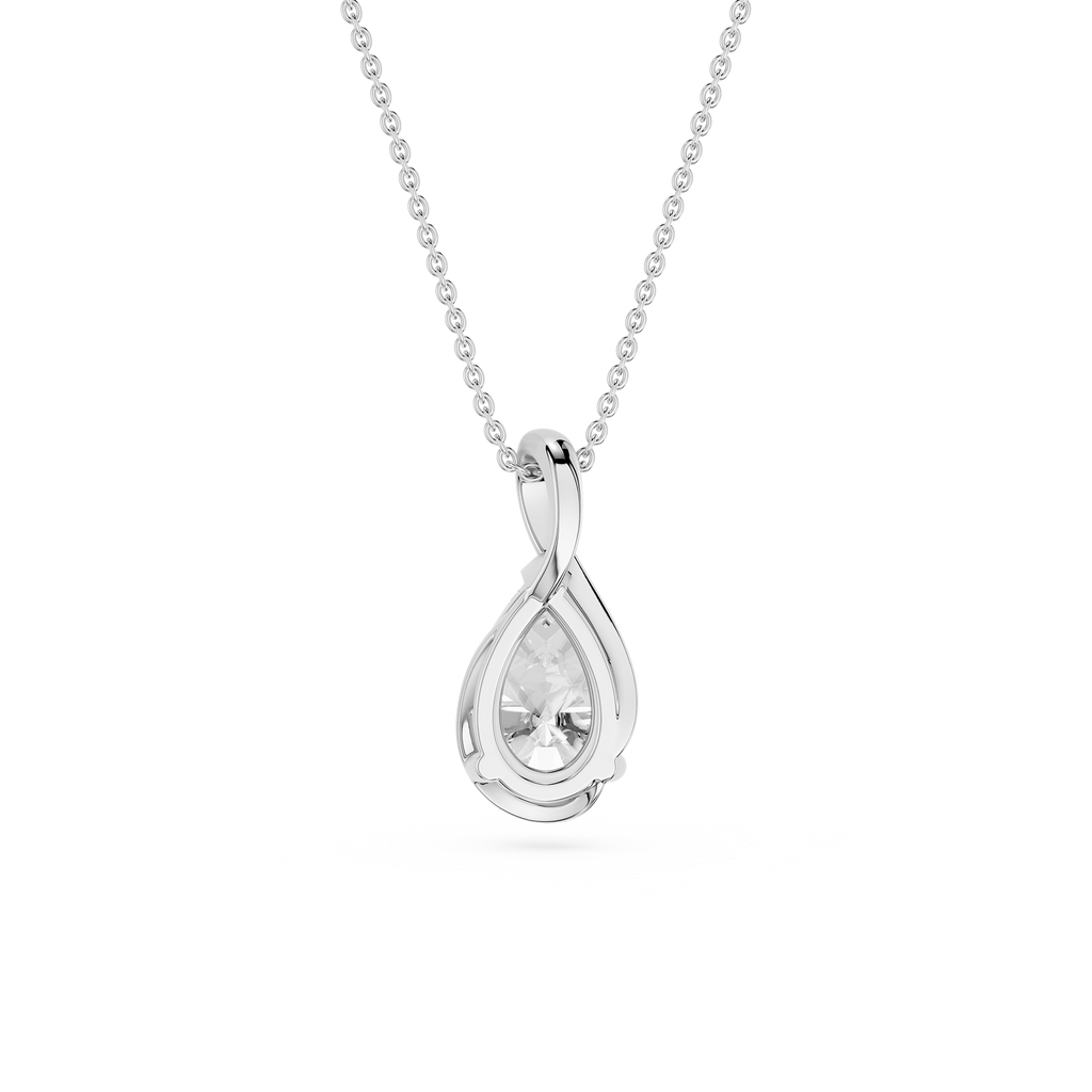 Pear Cut Lab Grown Diamond Drop Pendant