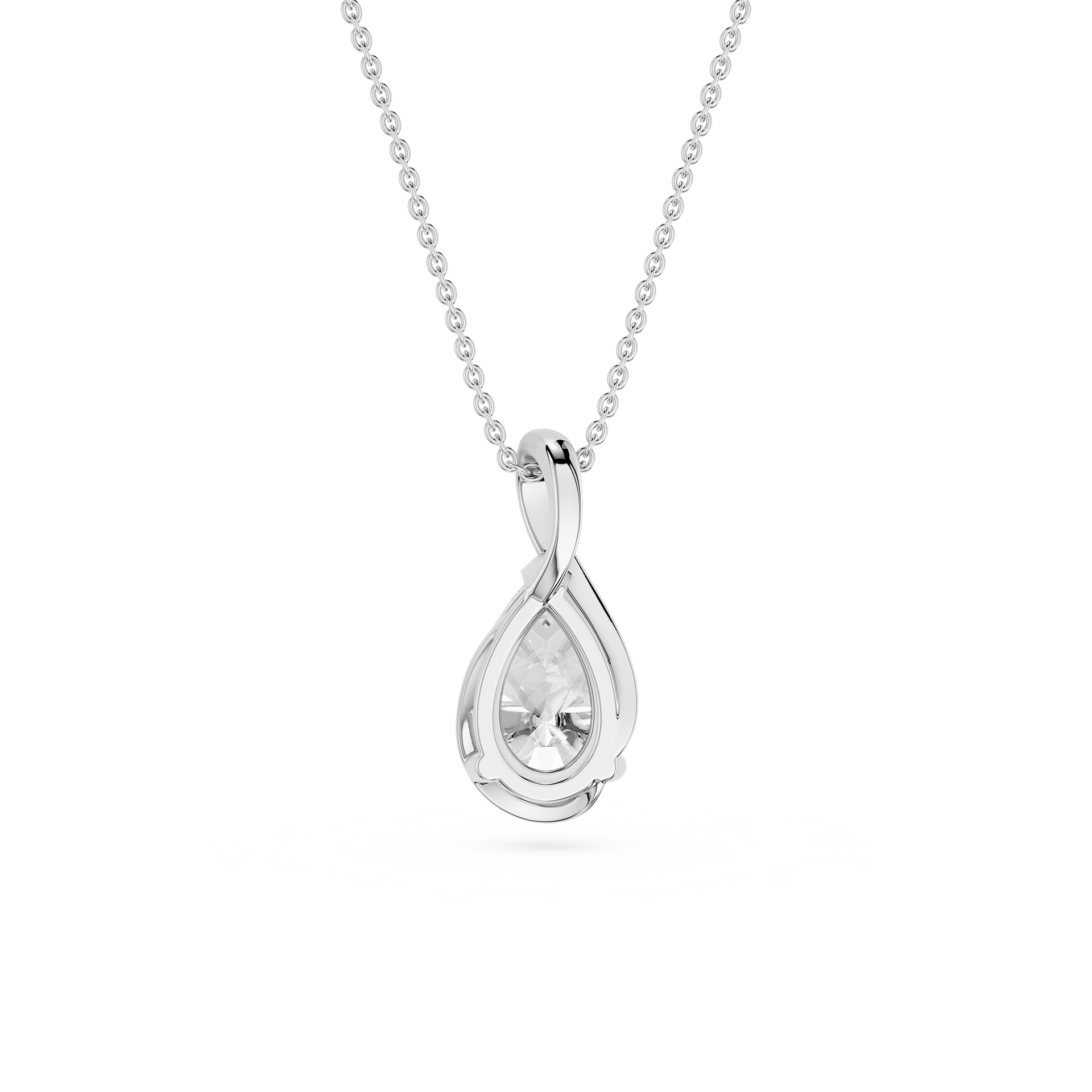 Pear Cut Lab Grown Diamond Drop Pendant