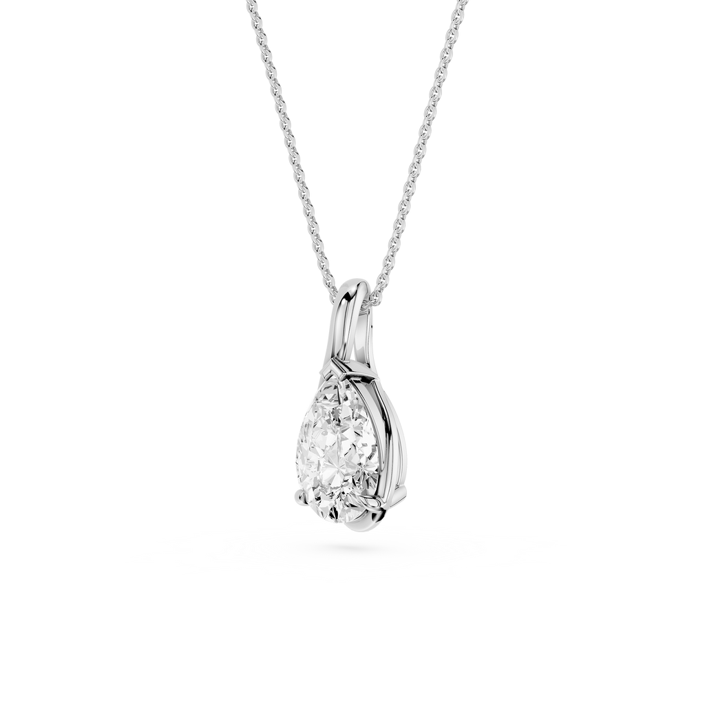 Pear Cut Lab Grown Diamond Drop Pendant