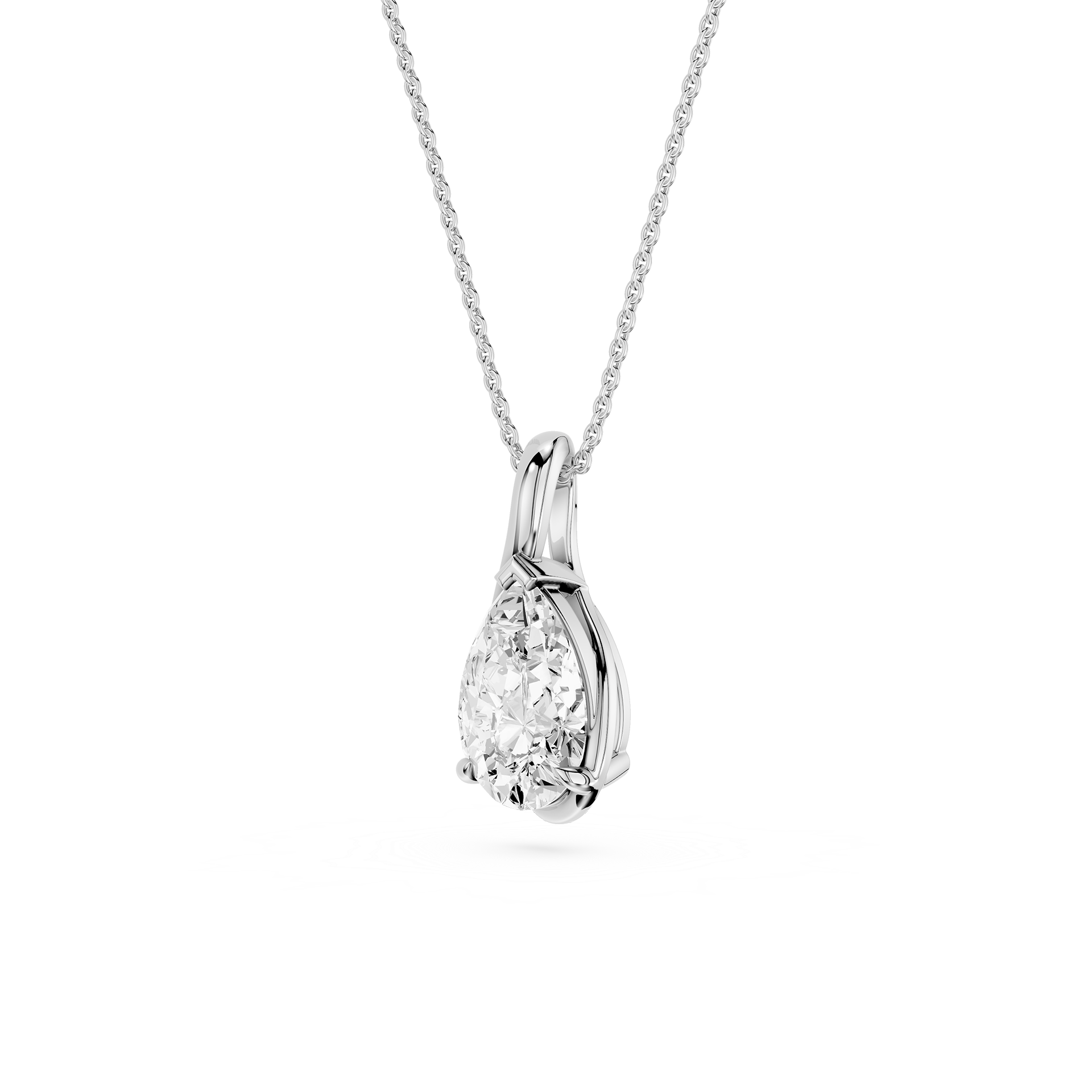 Pear Cut Lab Grown Diamond Drop Pendant
