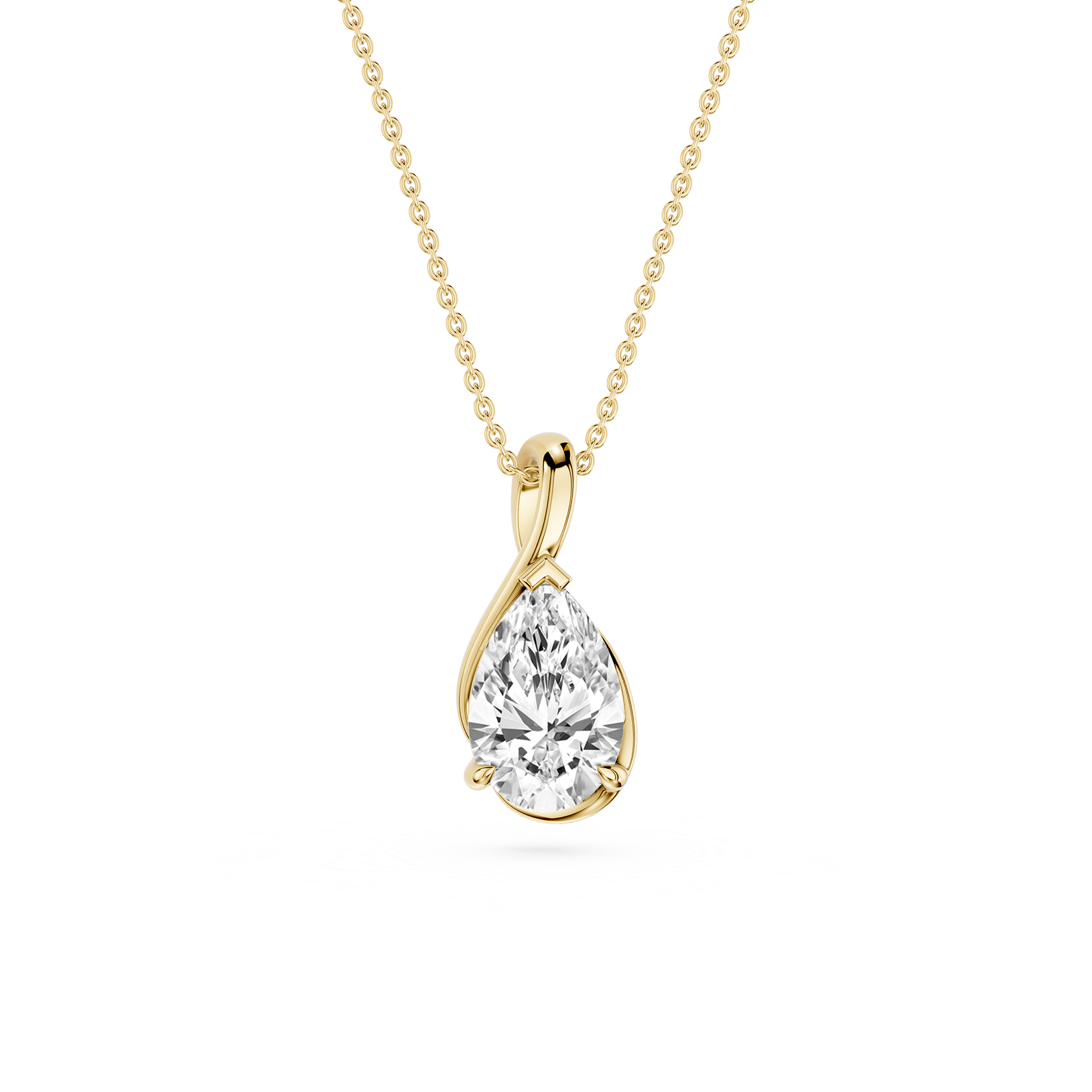 Pear Cut Lab Grown Diamond Drop Pendant