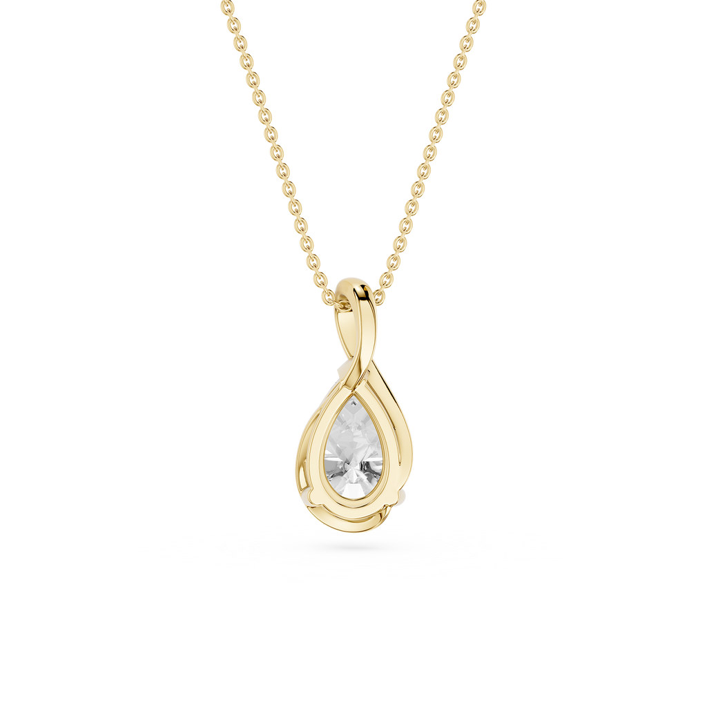 Pear Cut Lab Grown Diamond Drop Pendant