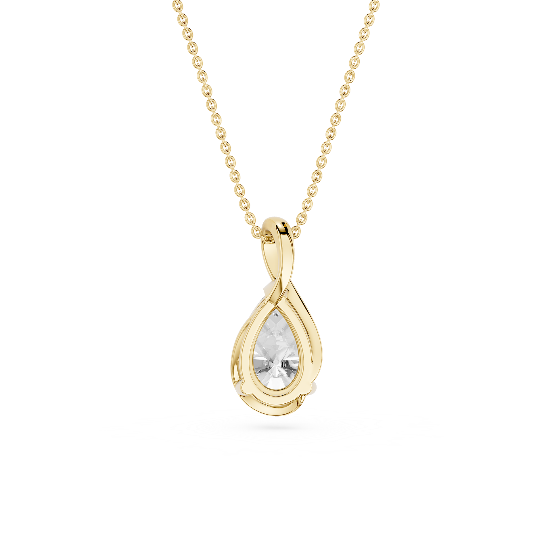 Pear Cut Lab Grown Diamond Drop Pendant