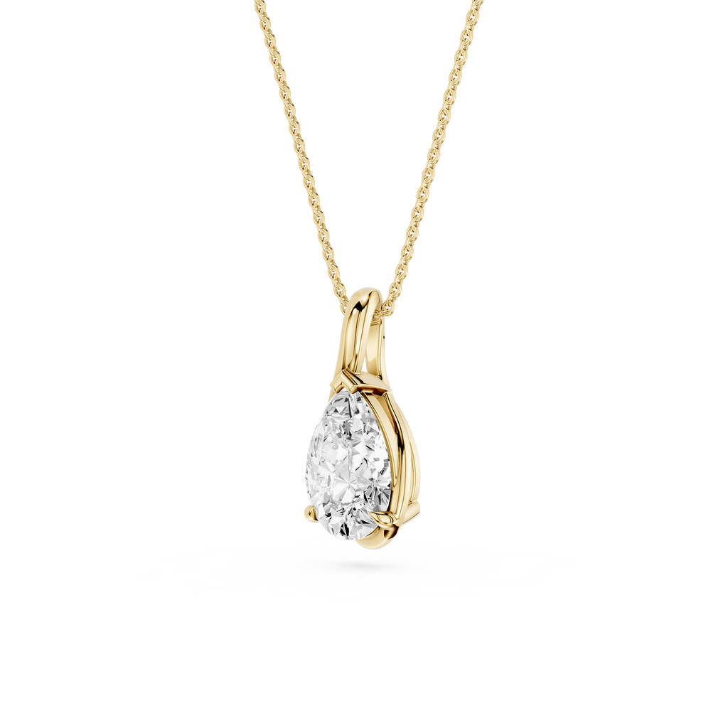 Pear Cut Lab Grown Diamond Drop Pendant