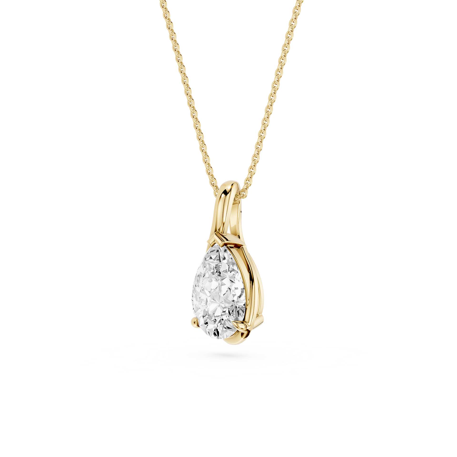 Pear Cut Lab Grown Diamond Drop Pendant