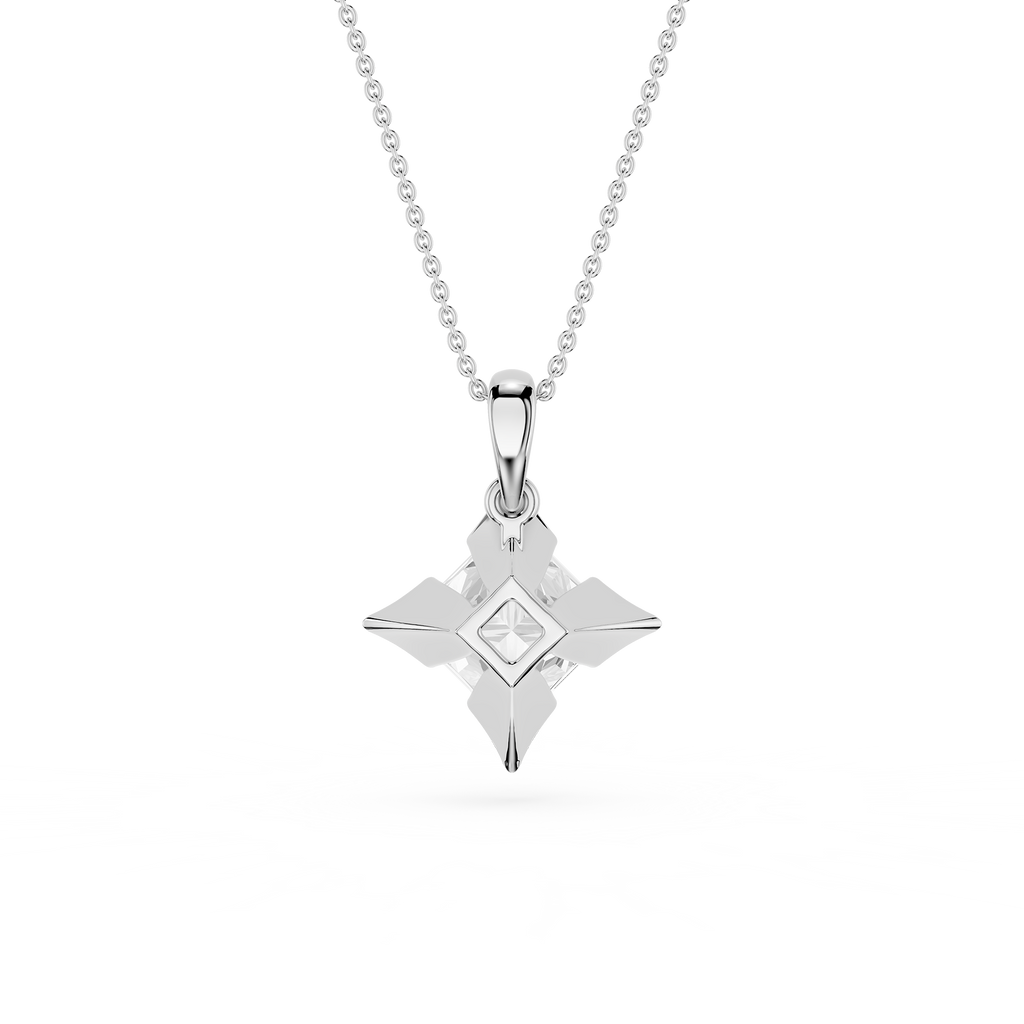 Princess Cut Lab Grown Diamond Solitaire Pendant