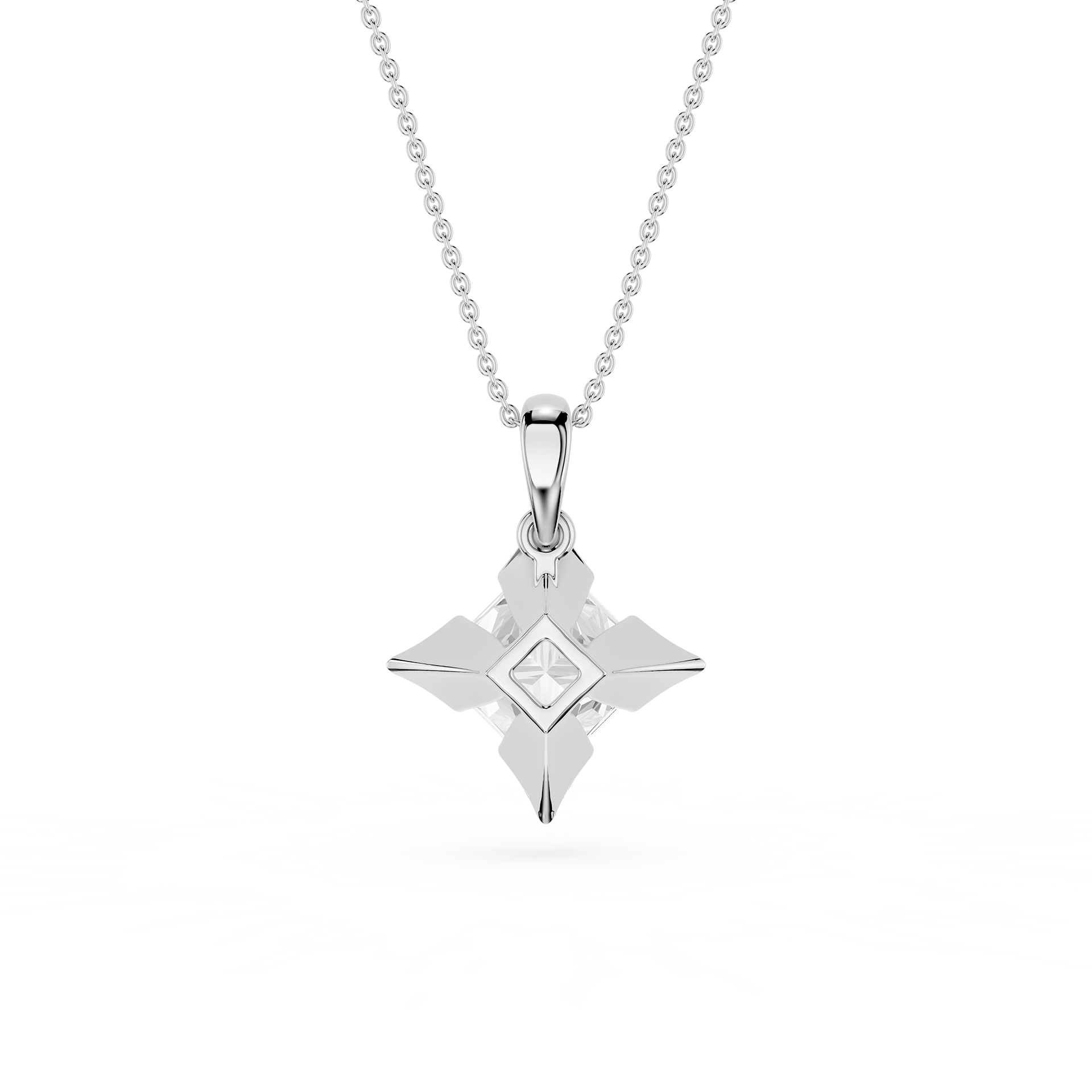 Princess Cut Lab Grown Diamond Solitaire Pendant