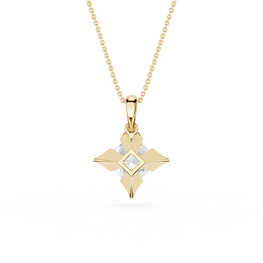 Princess Cut Lab Grown Diamond Solitaire Pendant
