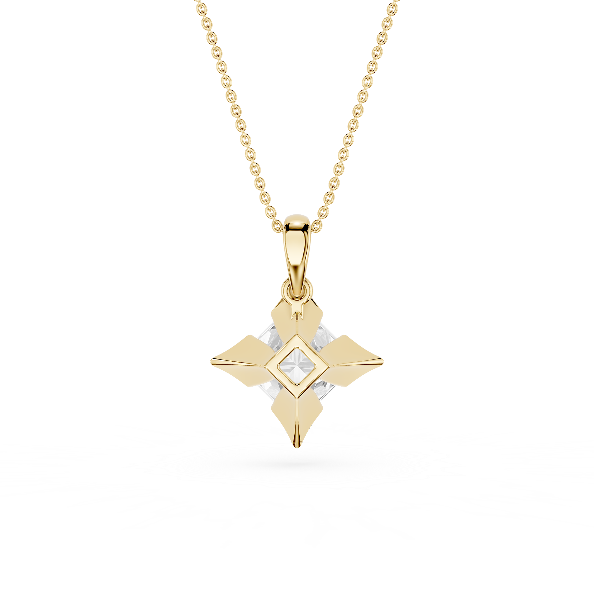 Princess Cut Lab Grown Diamond Solitaire Pendant