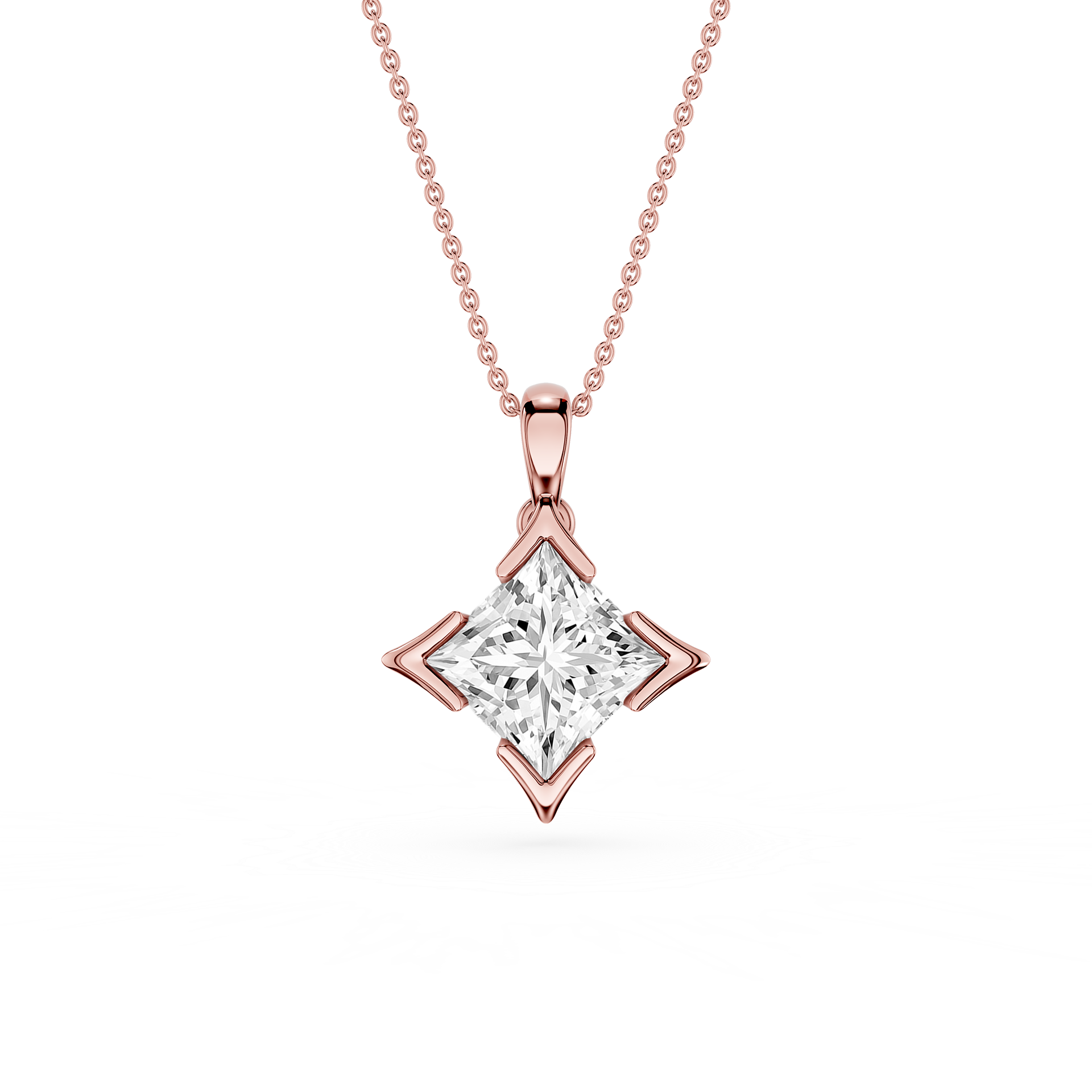 Princess Cut Lab Grown Diamond Solitaire Pendant