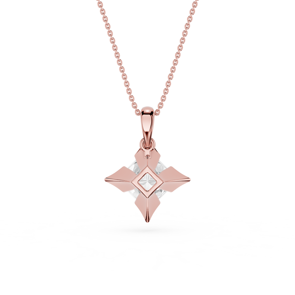Princess Cut Lab Grown Diamond Solitaire Pendant