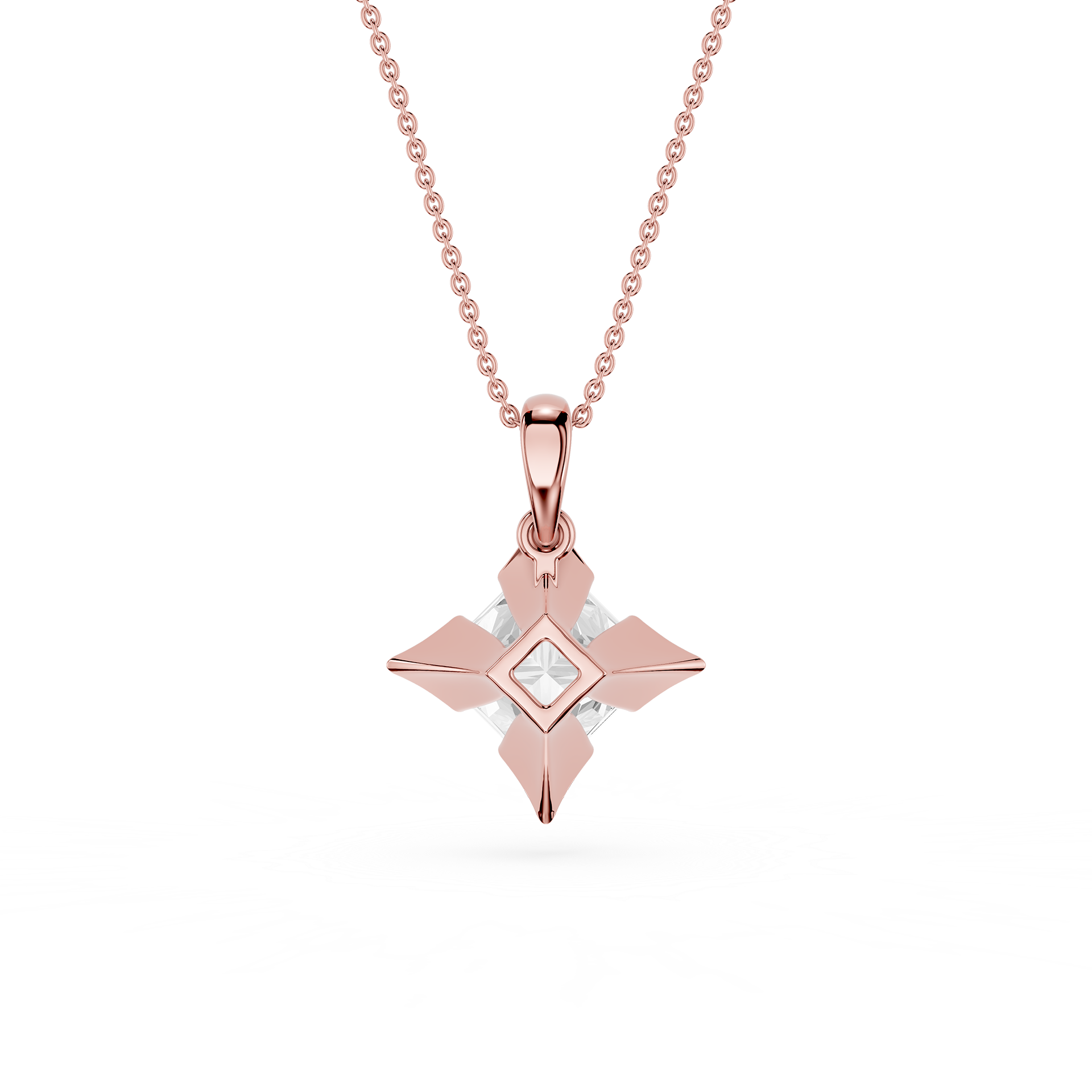 Princess Cut Lab Grown Diamond Solitaire Pendant