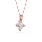 Princess Cut Lab Grown Diamond Solitaire Pendant