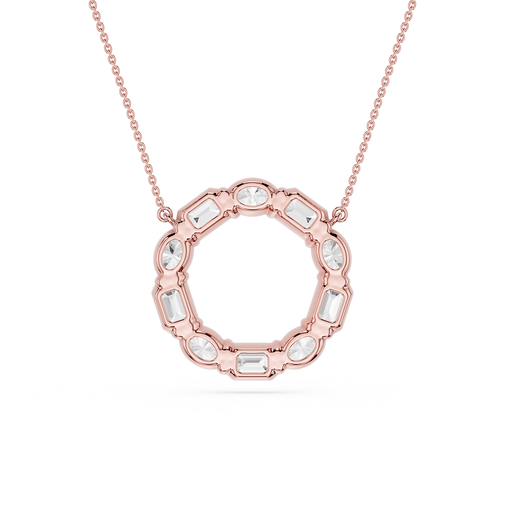 Mixed Shape Lab Grown Diamond Circle Pendant