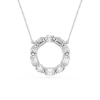 Mixed Shape Lab Grown Diamond Circle Pendant