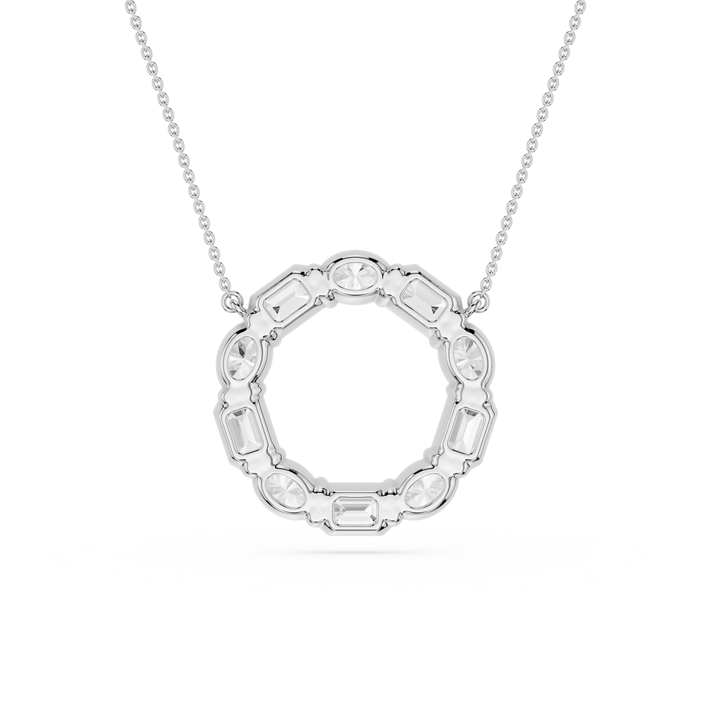 Mixed Shape Lab Grown Diamond Circle Pendant