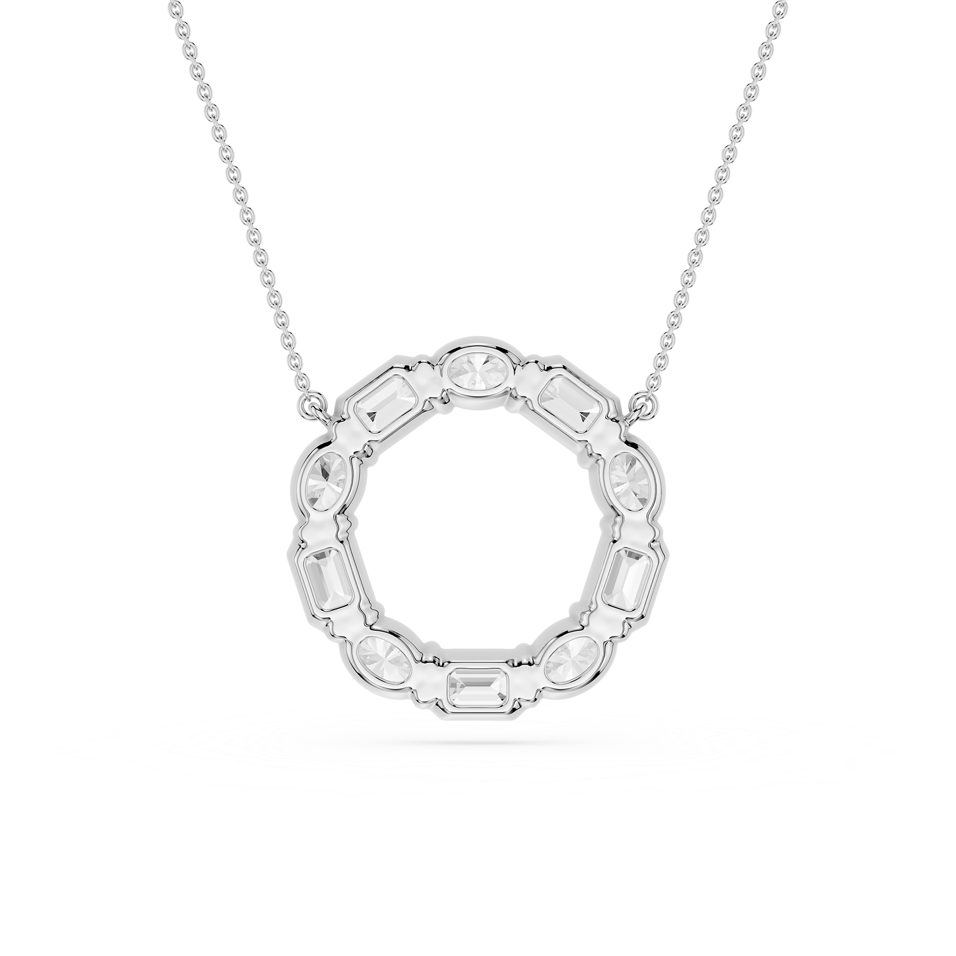 Mixed Shape Lab Grown Diamond Circle Pendant