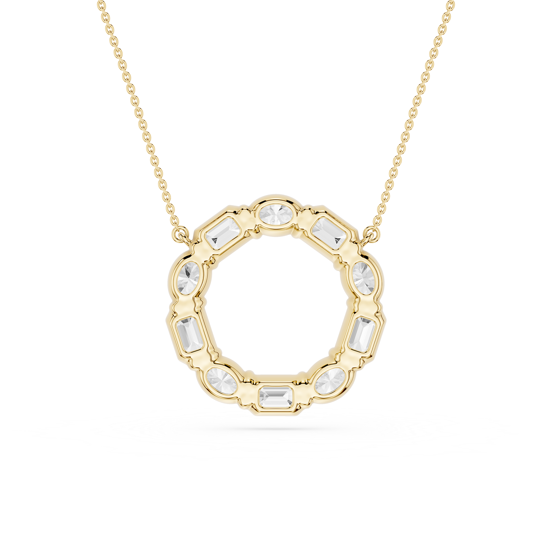 Mixed Shape Lab Grown Diamond Circle Pendant