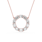 Mixed Shape Lab Grown Diamond Circle Pendant