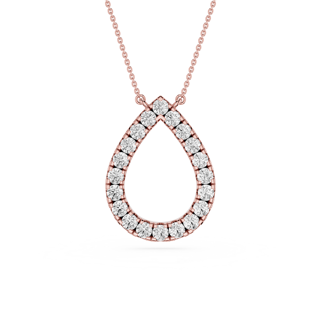 Round Lab Grown Diamond Open Pendant