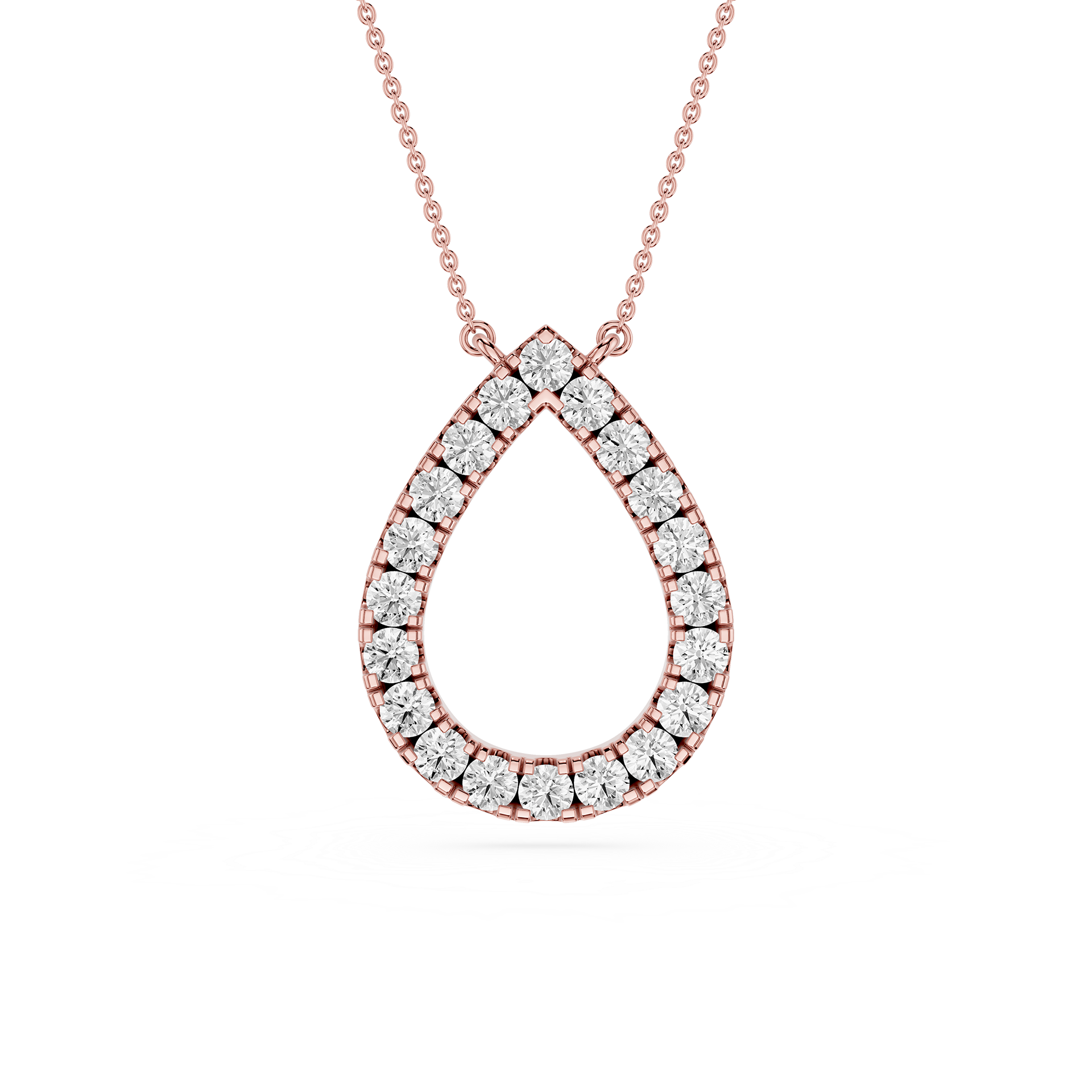 Round Lab Grown Diamond Open Pendant