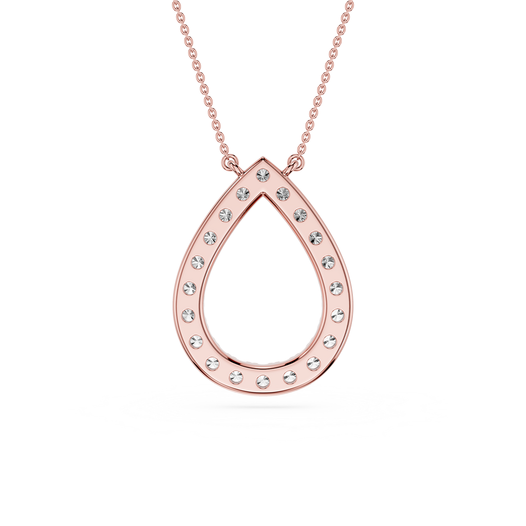 Round Lab Grown Diamond Open Pendant