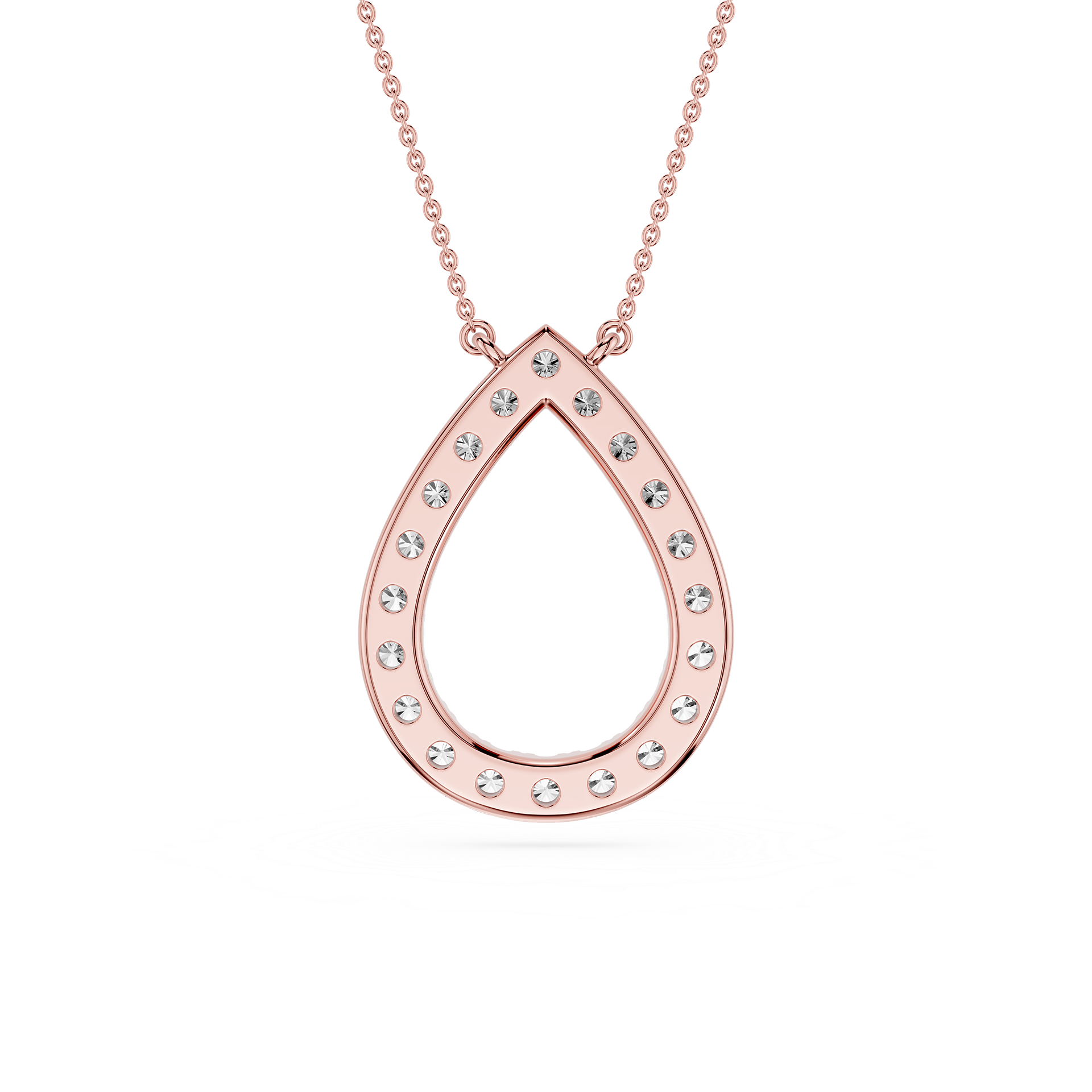 Round Lab Grown Diamond Open Pendant
