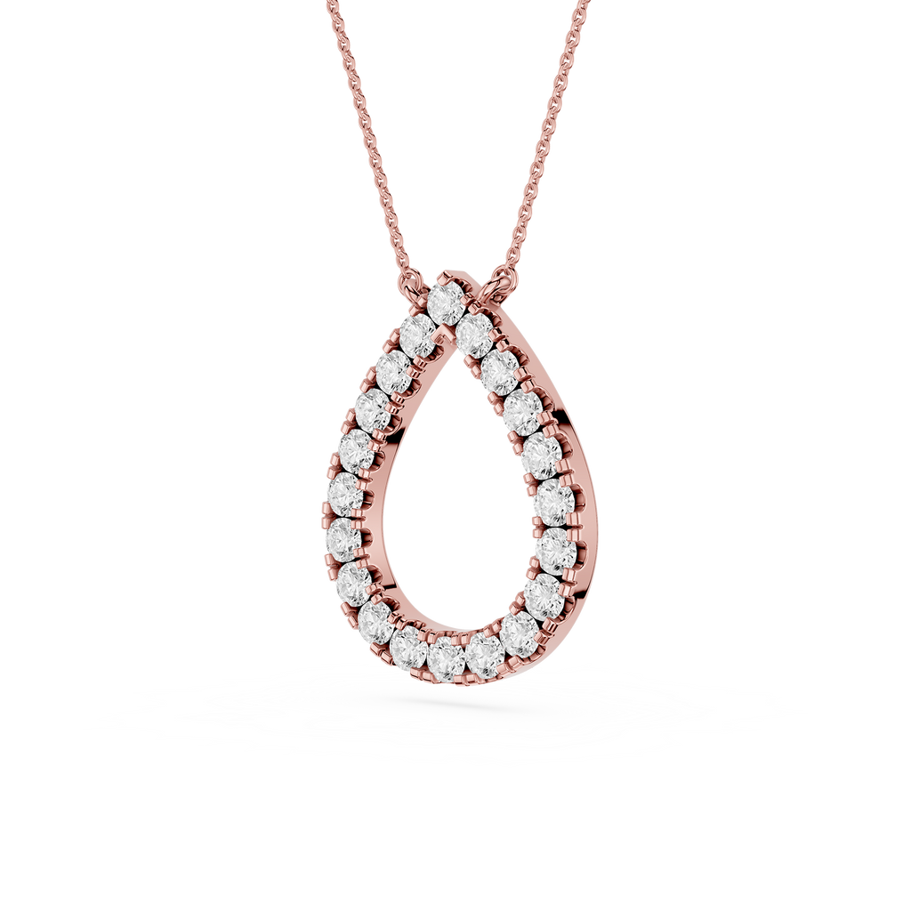 Round Lab Grown Diamond Open Pendant