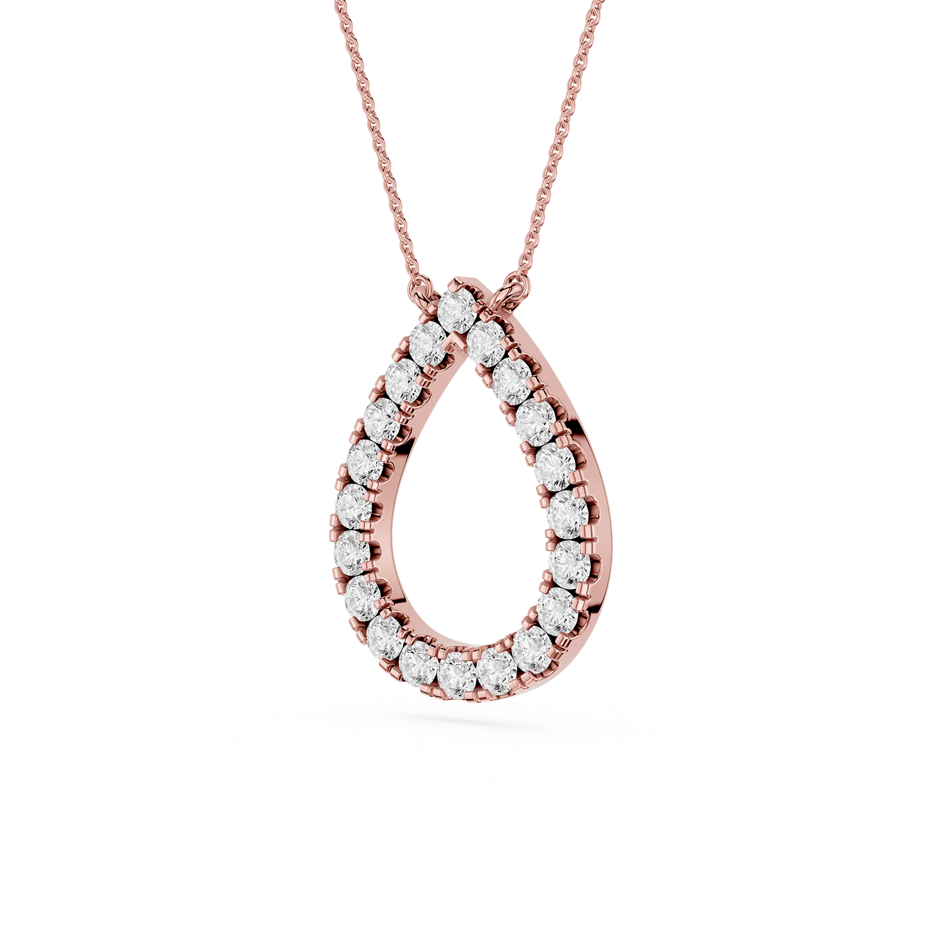 Round Lab Grown Diamond Open Pendant