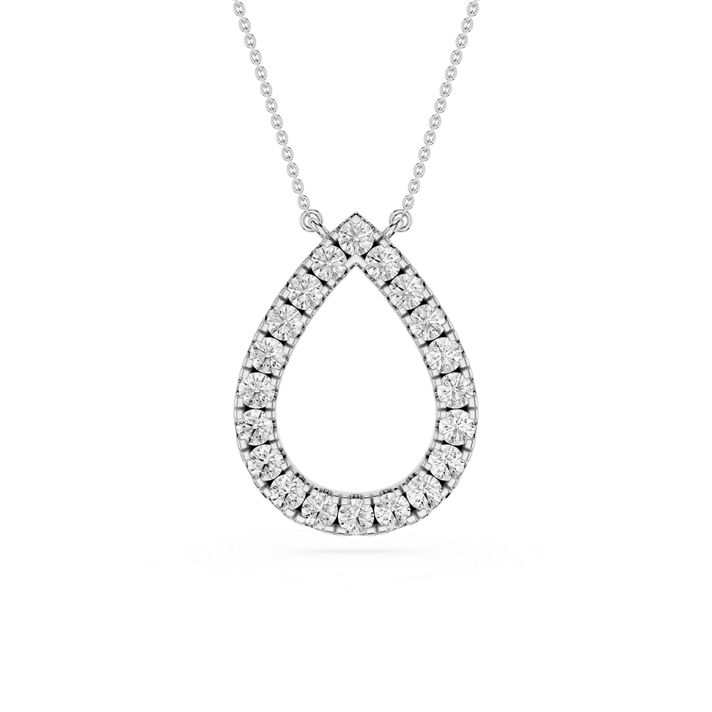 Round Lab Grown Diamond Open Pendant