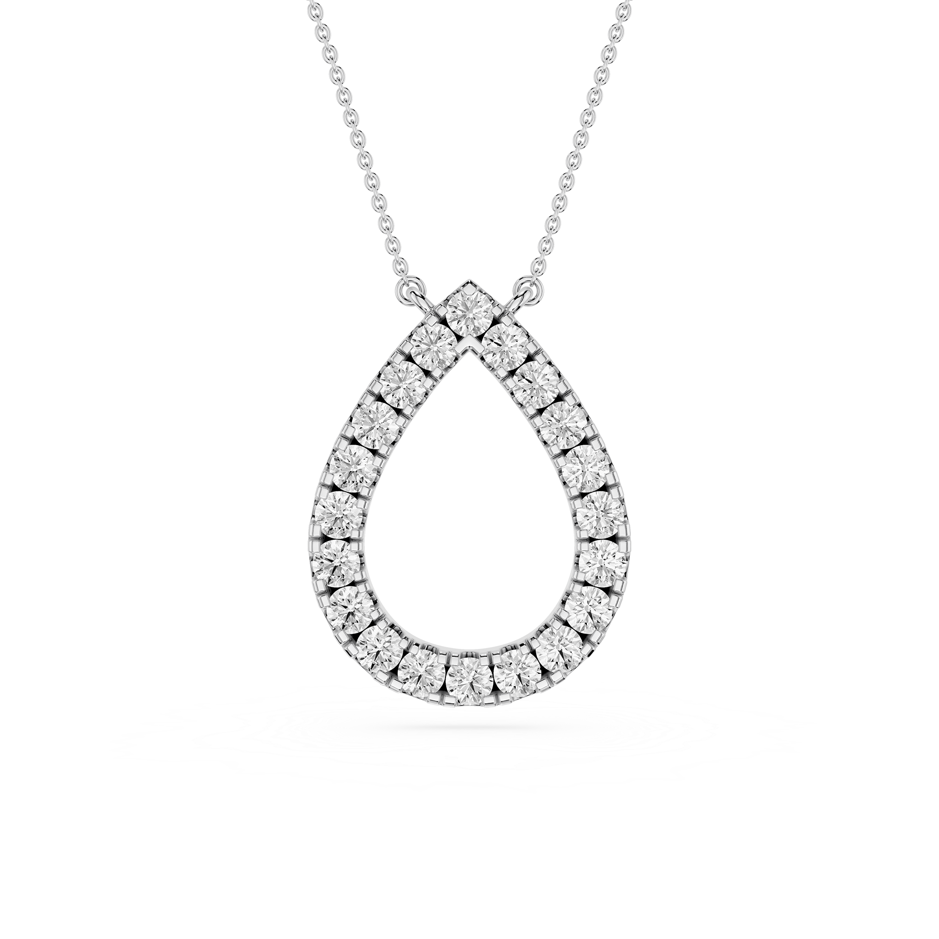 Round Lab Grown Diamond Open Pendant