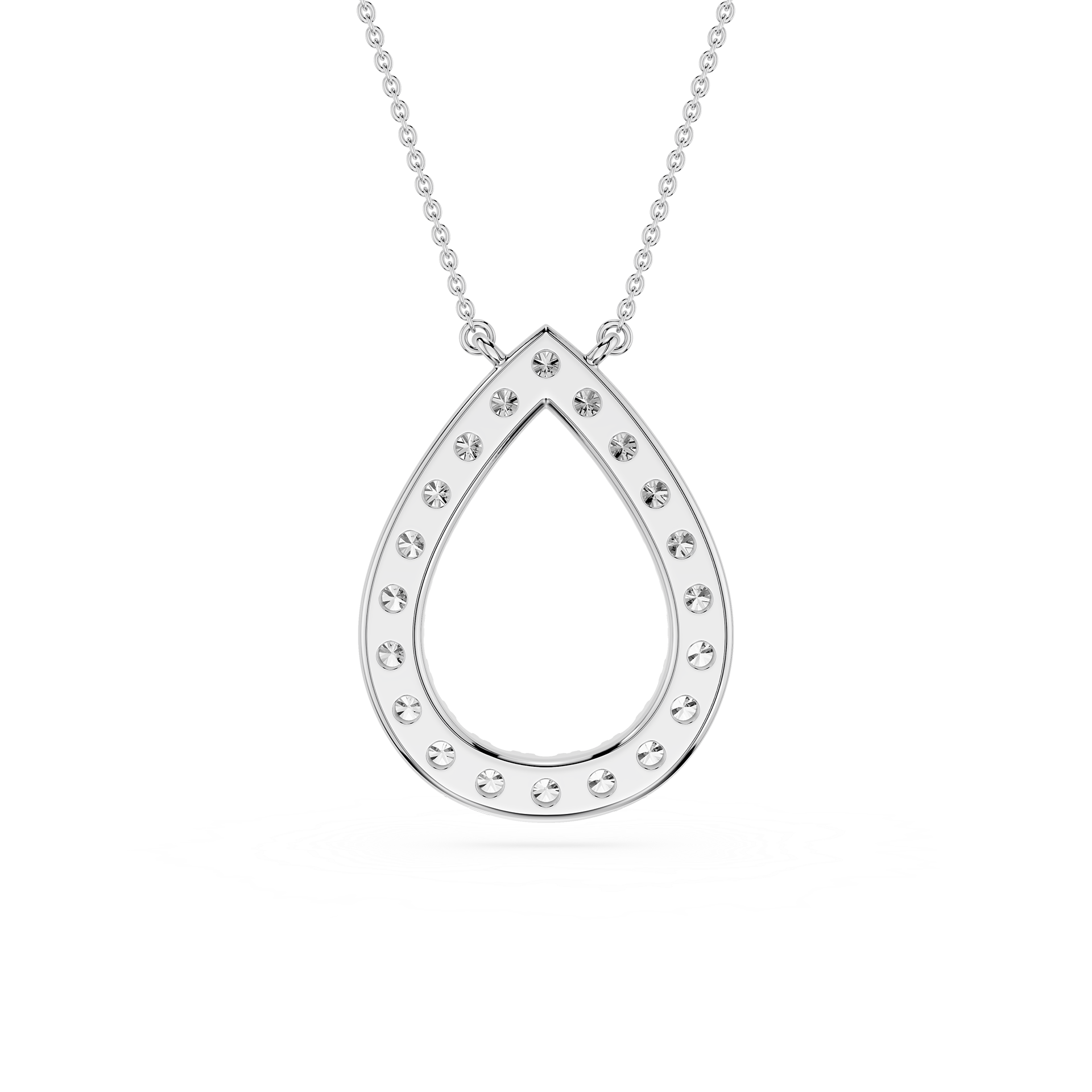 Round Lab Grown Diamond Open Pendant
