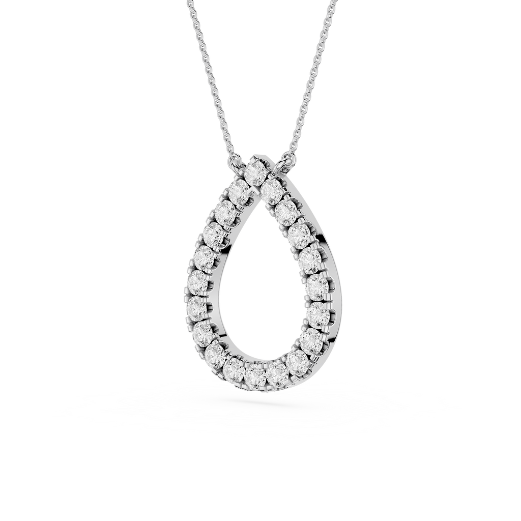 Round Lab Grown Diamond Open Pendant